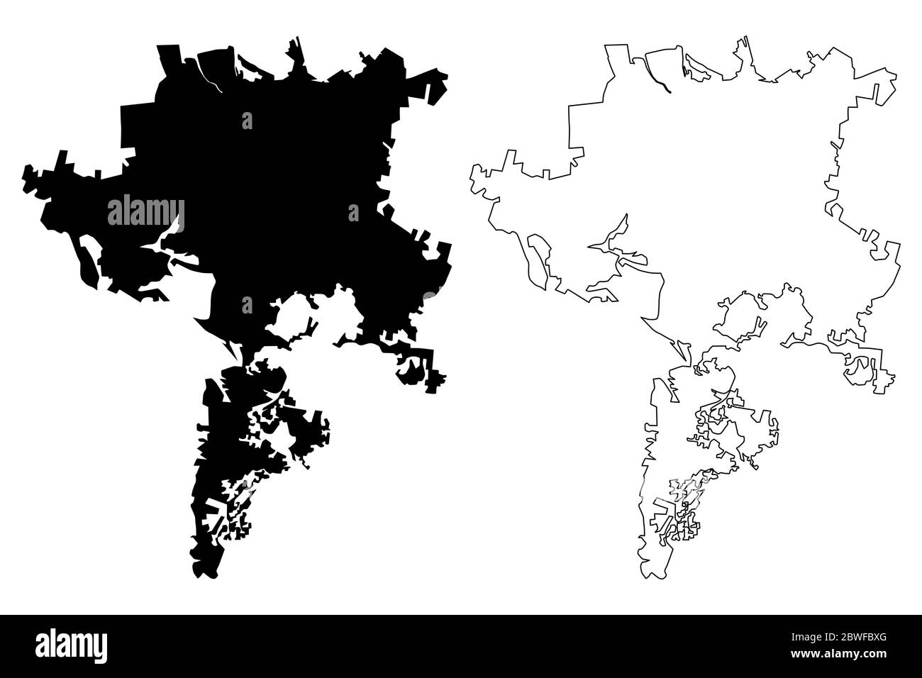 Semarang City (Repubblica di Indonesia, isola di Java) mappa vettoriale illustrazione, scrimble sketch Città di Semarang mappa Illustrazione Vettoriale
