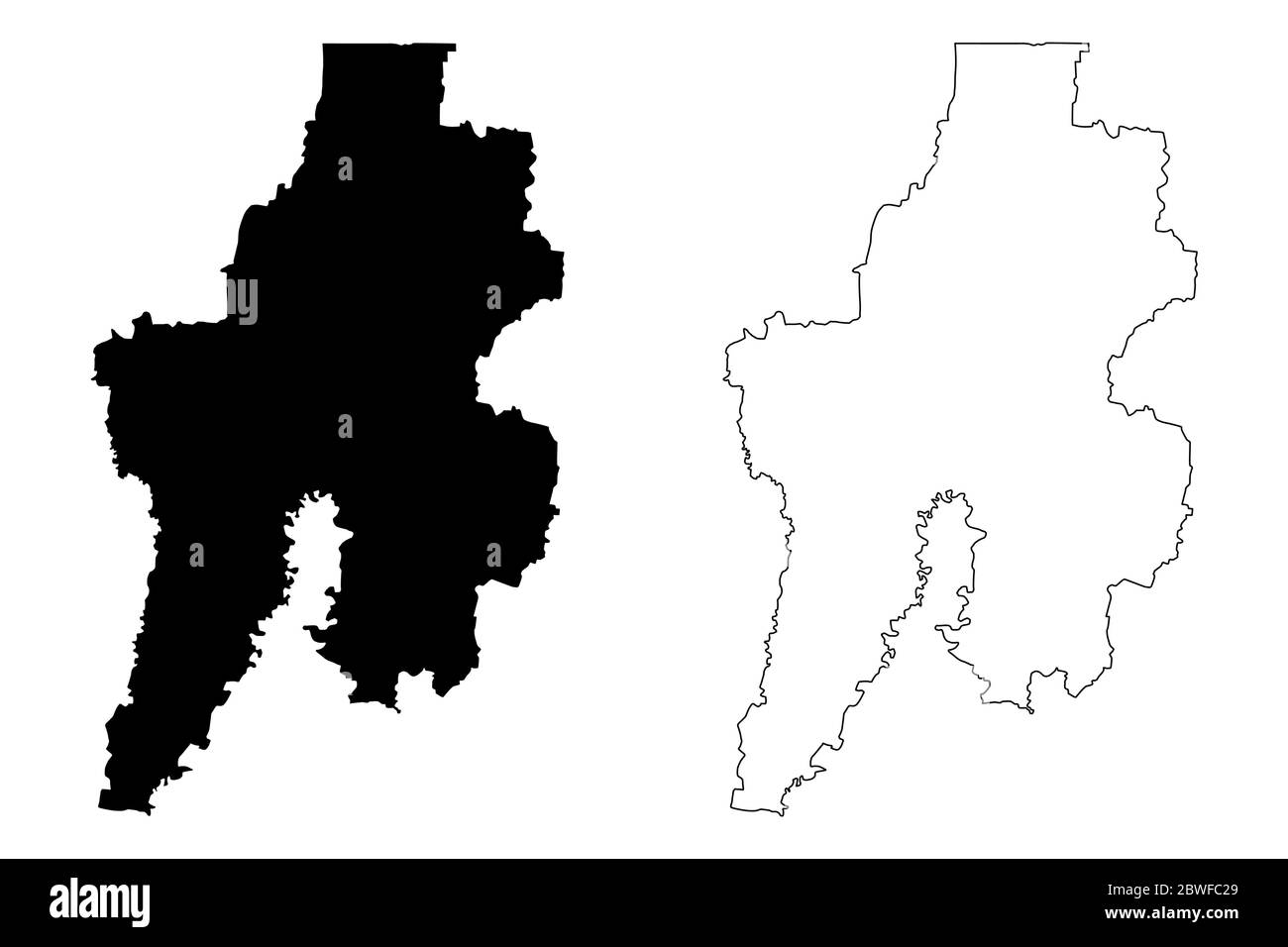 Bekasi City (Repubblica di Indonesia, isola di Java) mappa vettoriale illustrazione, scrimble sketch Città di Bekasi mappa Illustrazione Vettoriale