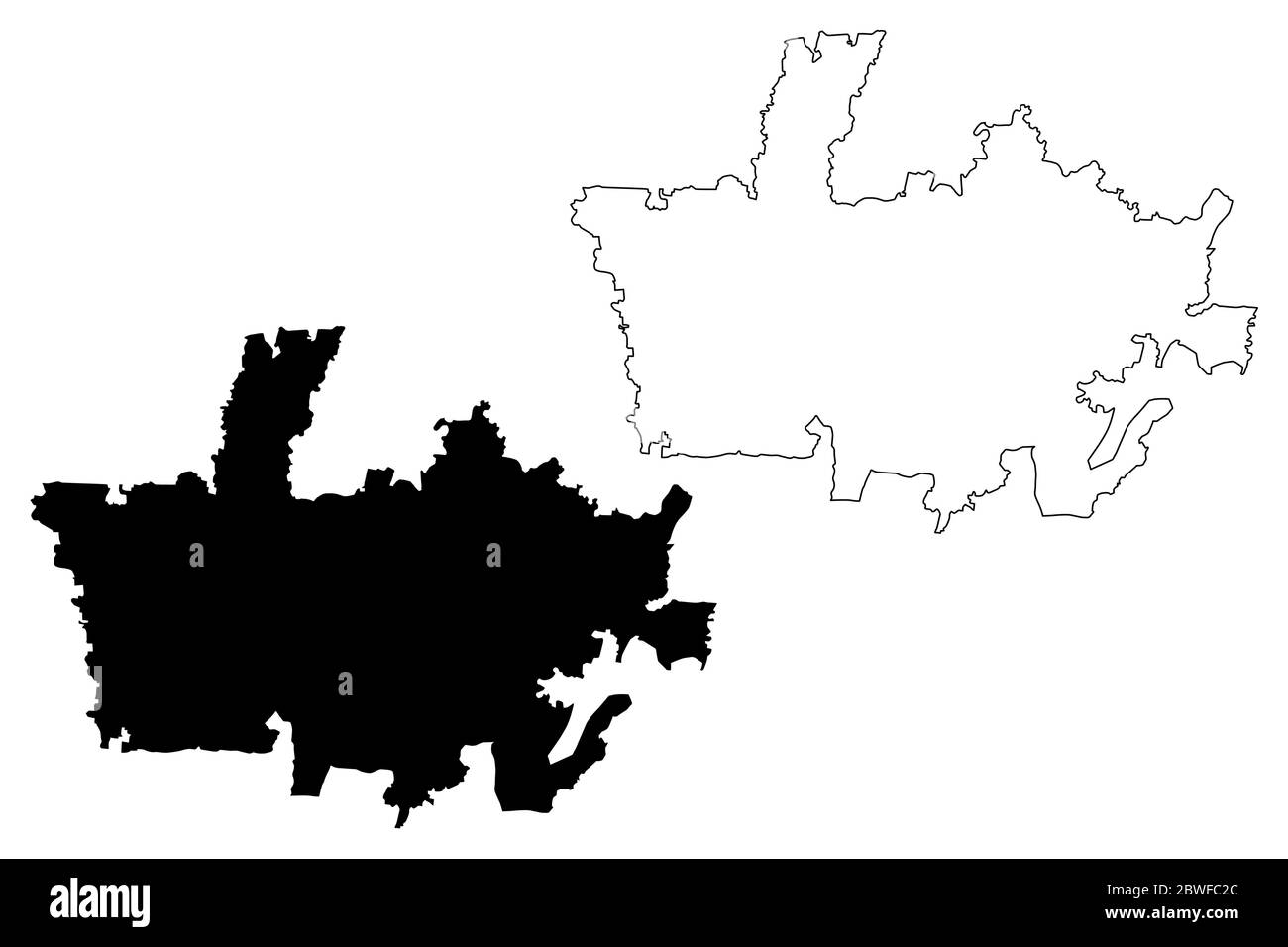 Depok City (Repubblica di Indonesia, isola Java) mappa vettoriale illustrazione, scrimble sketch Città di Depok mappa Illustrazione Vettoriale