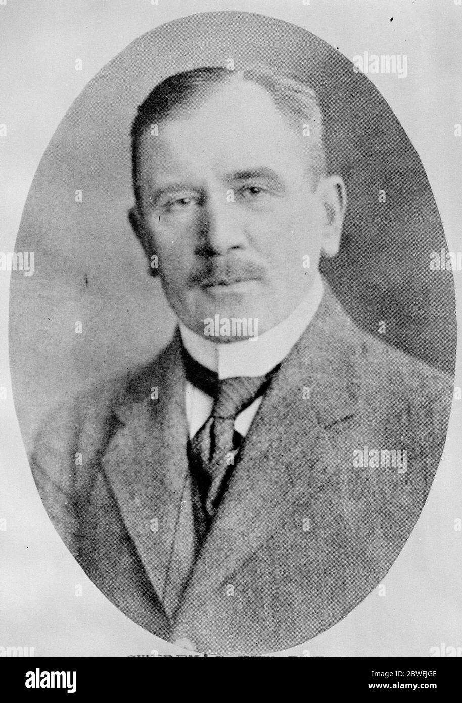 Svedese nuovo Premier Ernst Tryger 3 luglio 1923 Foto Stock