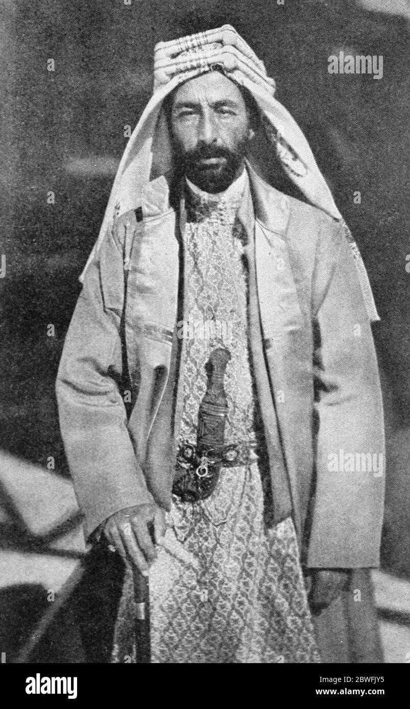 L'Emiro di Ali figlio maggiore ed erede del re Hussein degli Hedjez 26 febbraio 1924 Foto Stock