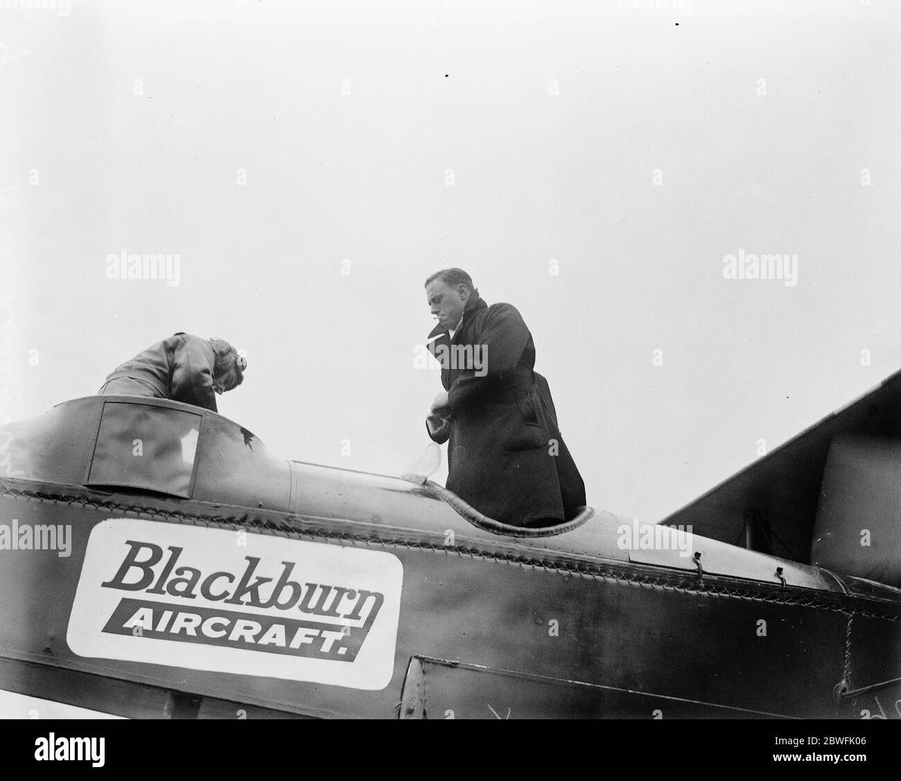 British Air Race Round Britain Pilot R W Kenworthy 8 settembre 1922 Foto Stock