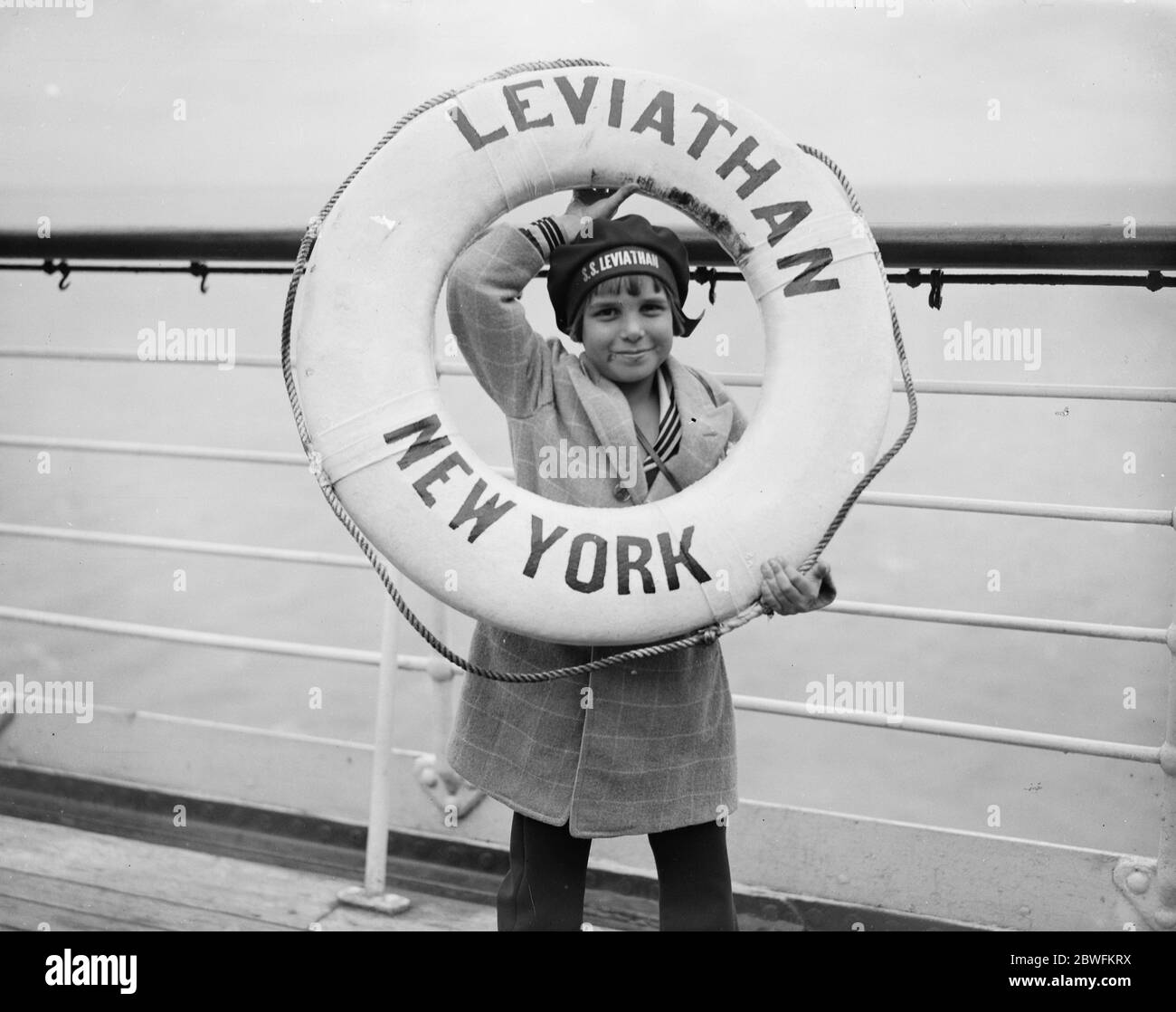 Jackie Coogan in Inghilterra . All'arrivo a Southampton . 12 settembre 1924 Foto Stock