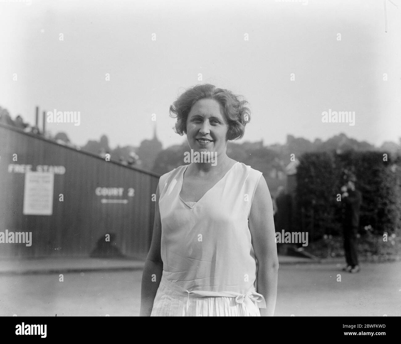 Campionato di tennis su prato a Wimbeldon Mme Billout 1 luglio 1925 Foto Stock