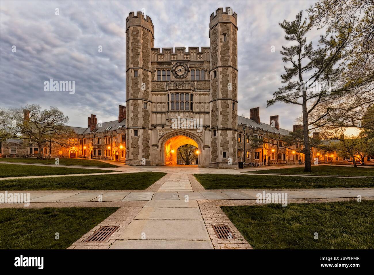 Princeton University Blair Hall Torre dell'orologio Foto Stock