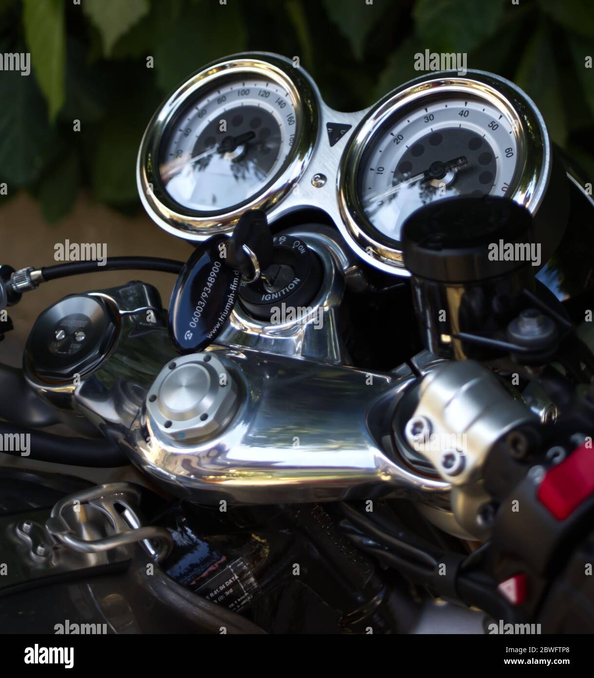 Tachimetro da una motocicletta Foto Stock