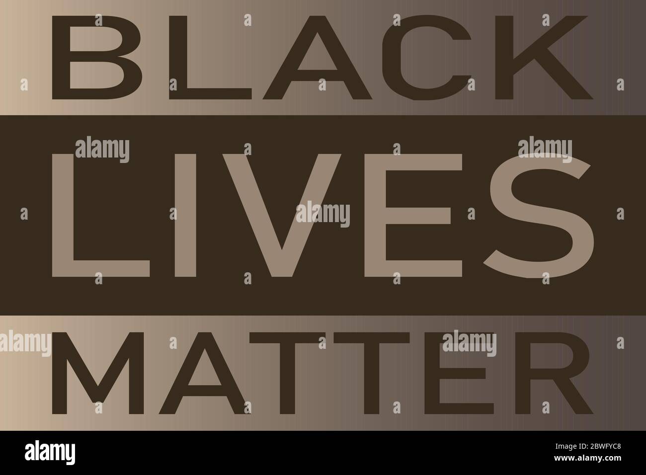 Testo 'Black Lives Matter' su sfondo marrone sfumato. Illustrazione Vettoriale