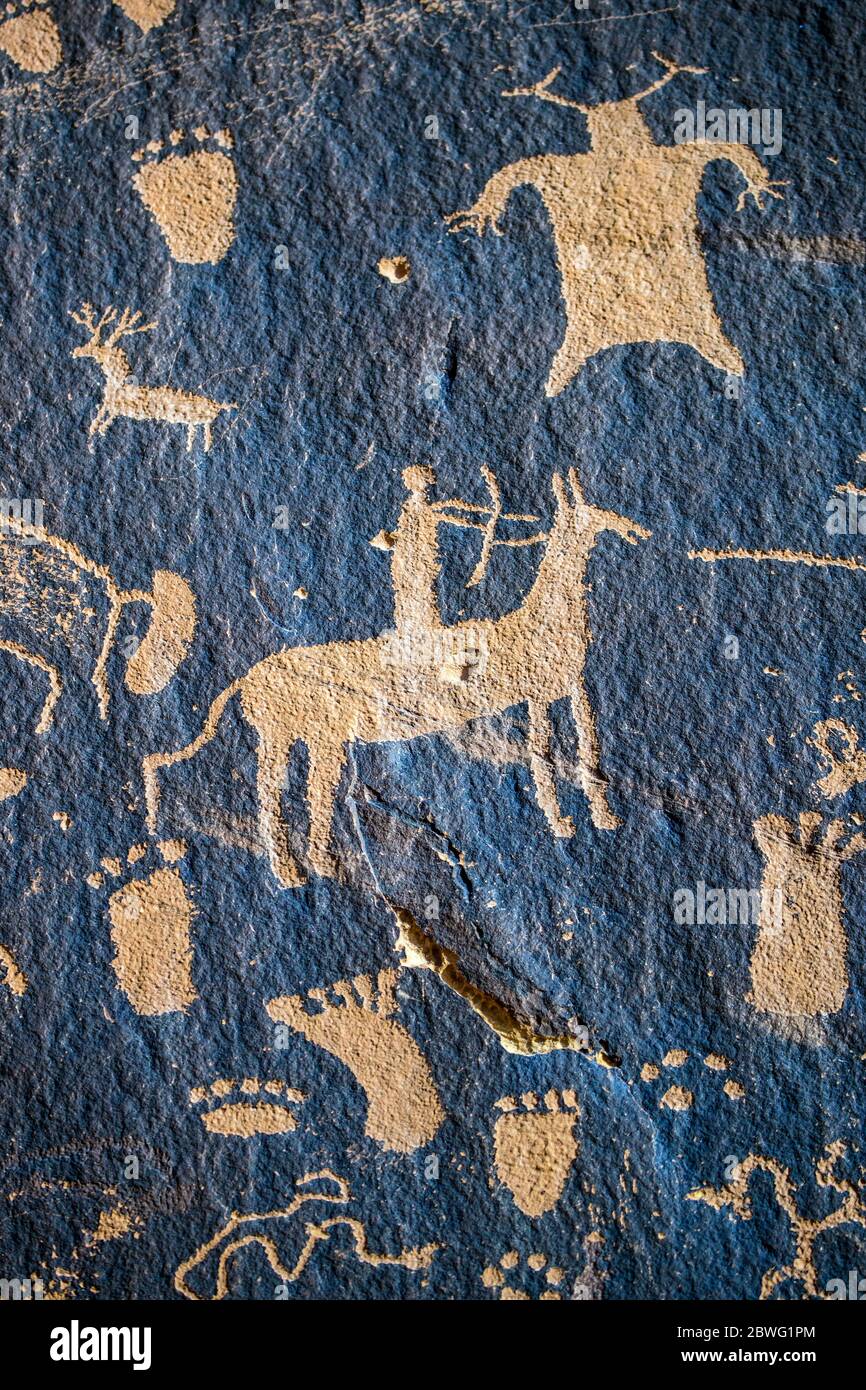 Petroglifi, Utah, USA, Africa Foto Stock