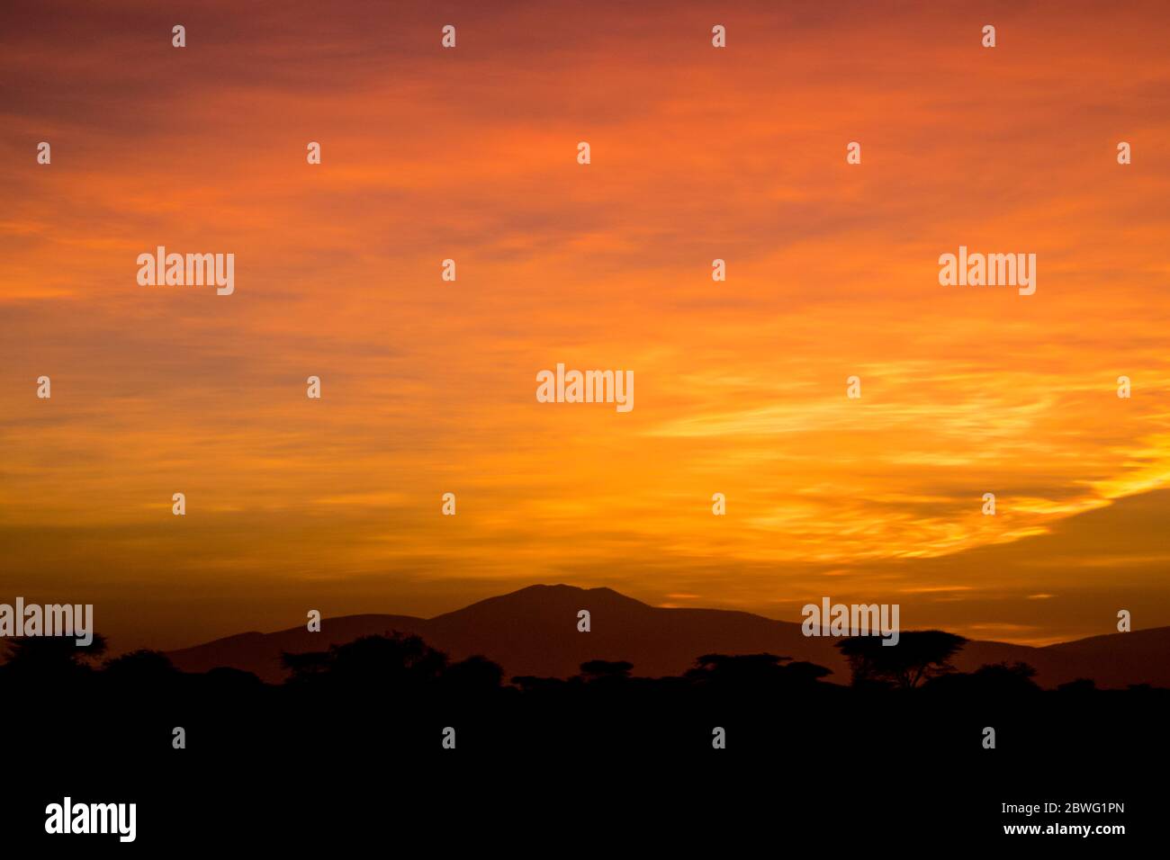 Alba sul cratere di Ngorongoro, Area di conservazione di Ngorongoro, Tanzania, Africa Foto Stock