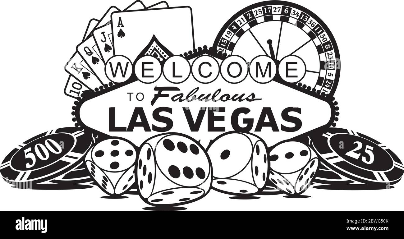 Benvenuti a Las Vegas Vector design Element Illustrazione Vettoriale