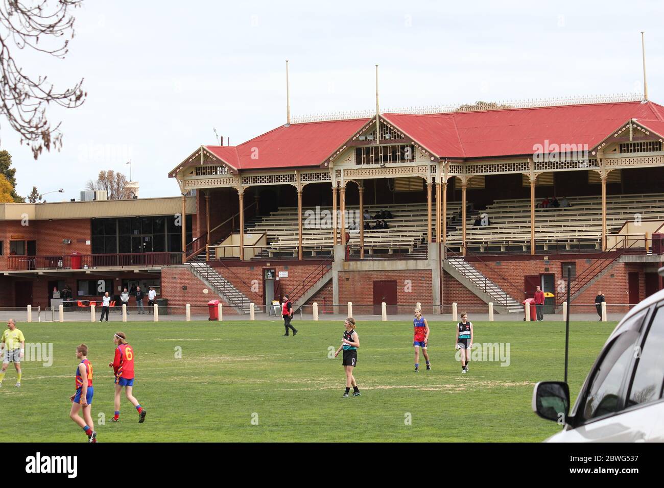La squadra australiana Rules gioca al Princes Park, Maryborough, Victoria Foto Stock