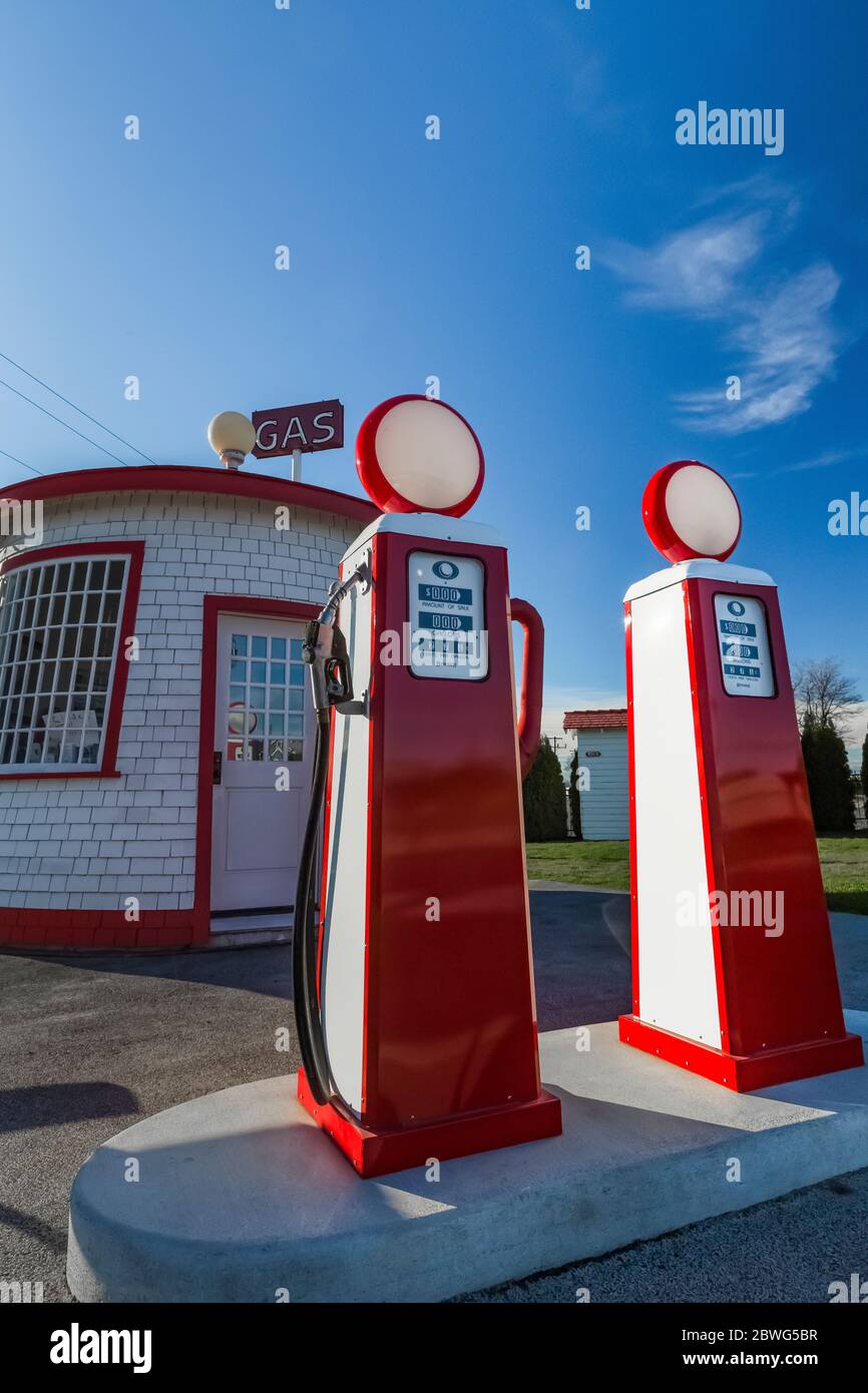 Teapot Dome Service Station, originariamente una stazione di servizio e ora un centro visitatori per Zillah, Washington state, USA [No Property Release; disponibile per e Foto Stock