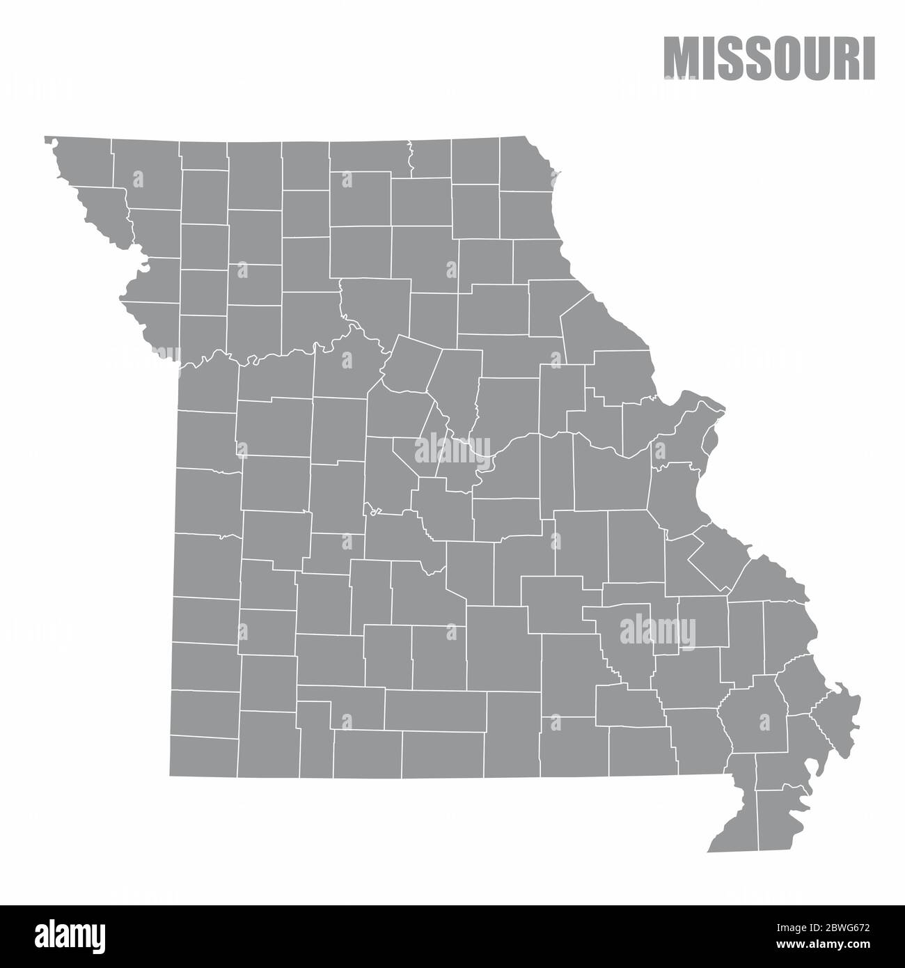 Mappa della contea di Missouri Illustrazione Vettoriale