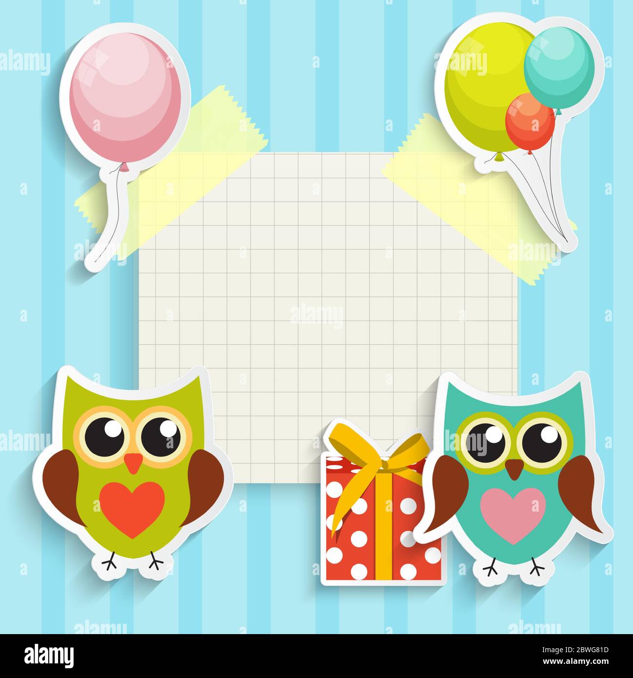 Cute owl happy birthday background immagini e fotografie stock ad alta  risoluzione - Alamy