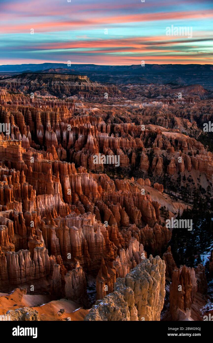 Eroded formazioni rocciose del Bryce Canyon, Utah, USA Foto Stock