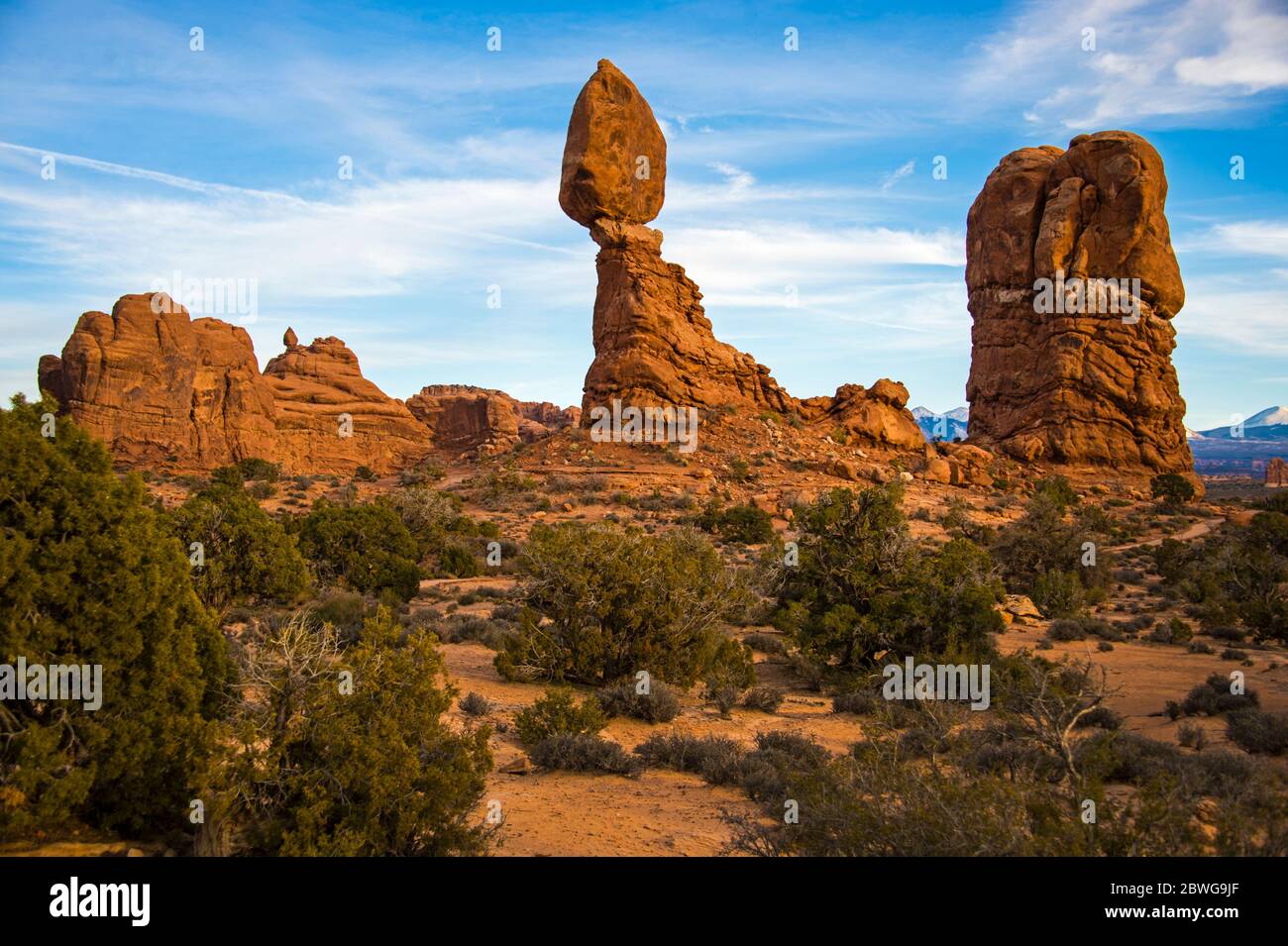 Formazione rocciosa erosa Balanced Rock, Moab, Utah, USA Foto Stock