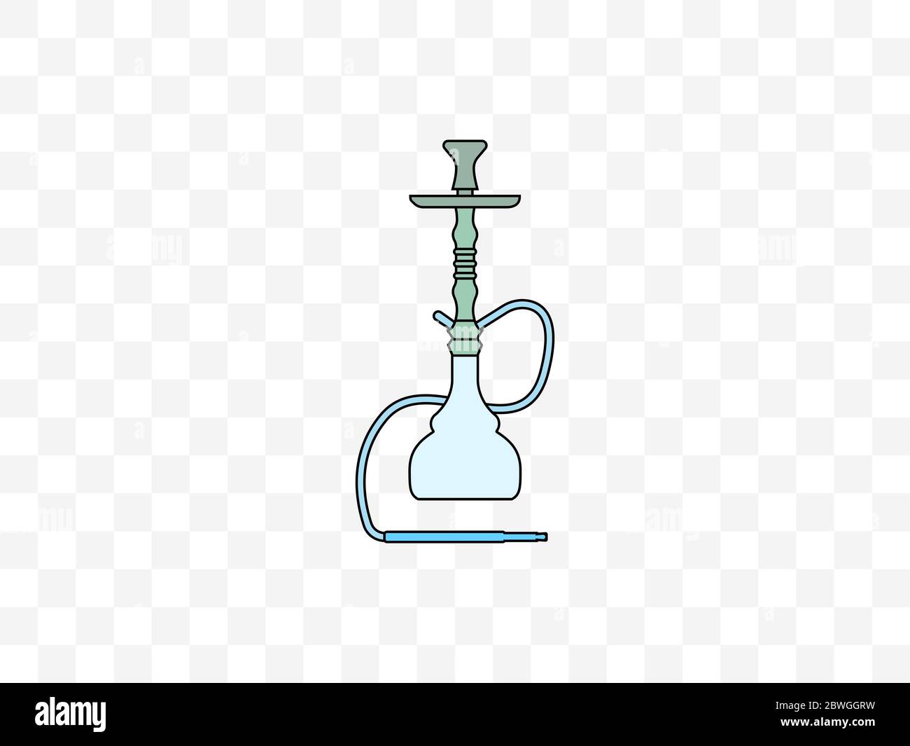 Hookah, fumo, icona del tabacco. Illustrazione vettoriale, design piatto. Illustrazione Vettoriale
