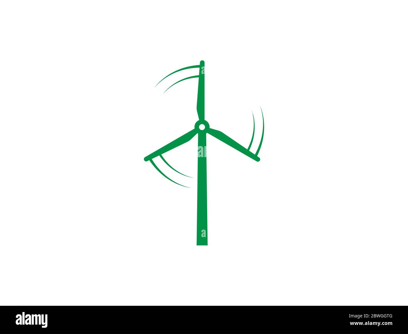 Energia eolica, icona turbina eolica. Illustrazione vettoriale, design piatto. Illustrazione Vettoriale