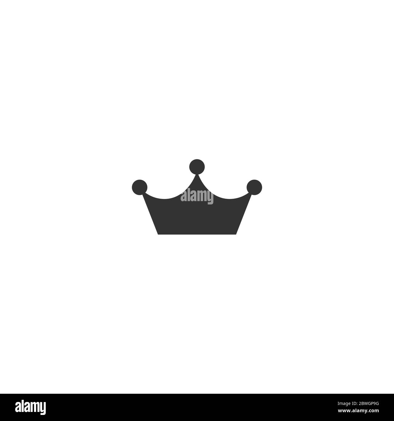 Icona di corona isolata su bianco. Royal, lusso, vip, primo segno di classe. Vincitore premio. La monarchia, autorità, simbolo di potenza vettore illustrazione semplice Illustrazione Vettoriale