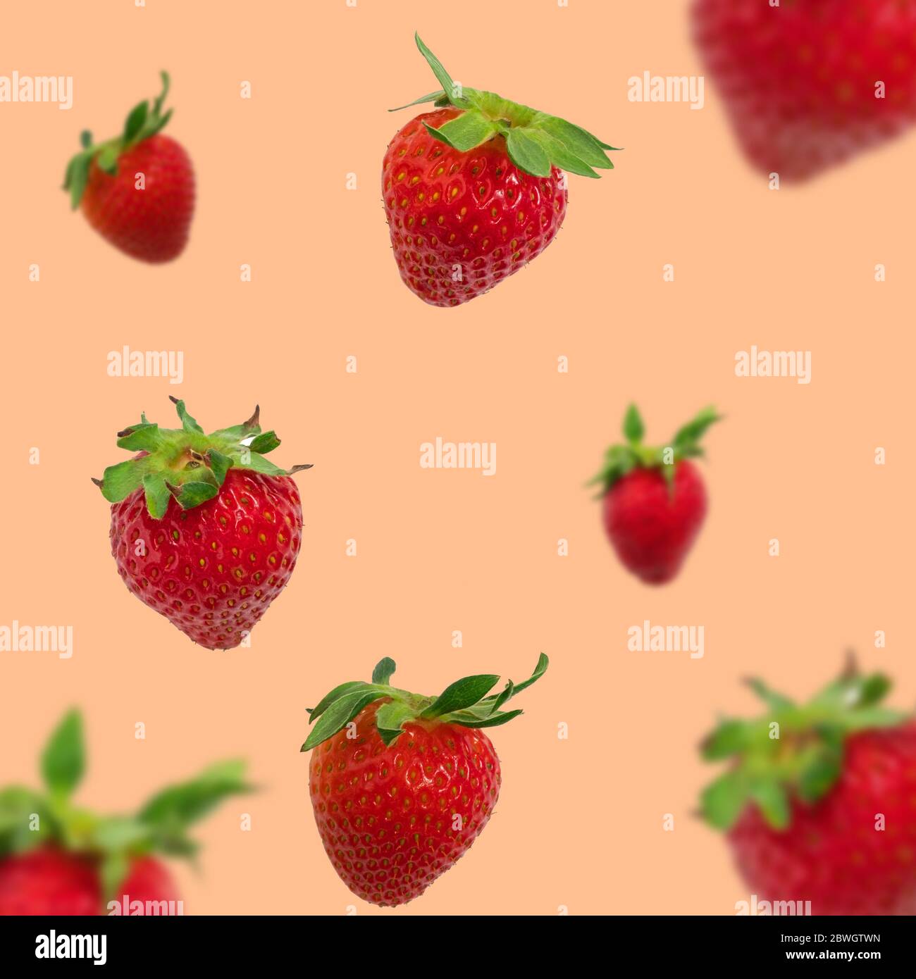 Fresco succoso sfondo di fragole, sfondo di frutti di bosco Foto Stock