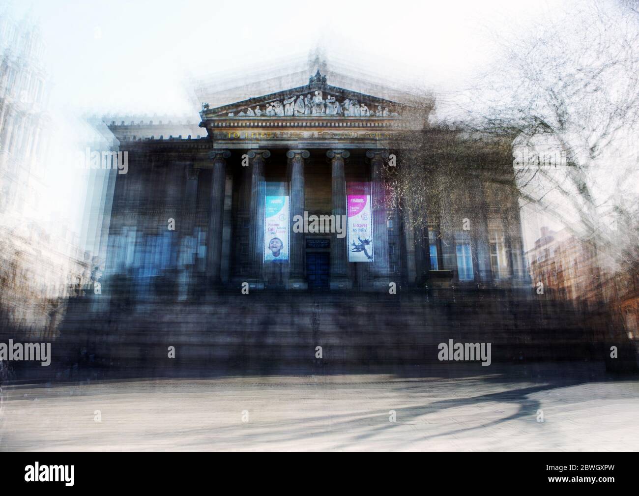 Foto impressionista del museo Harris a Preston, Inghilterra Foto Stock