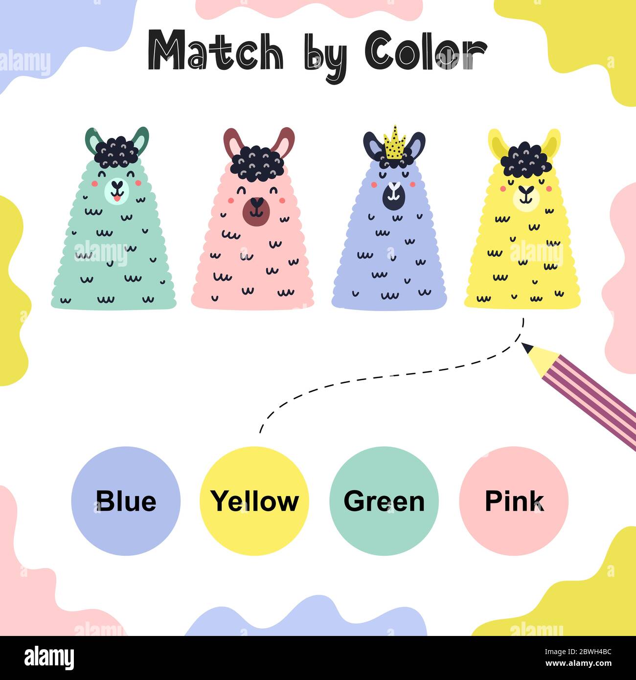 Partita per colore divertente gioco per i bambini Illustrazione Vettoriale