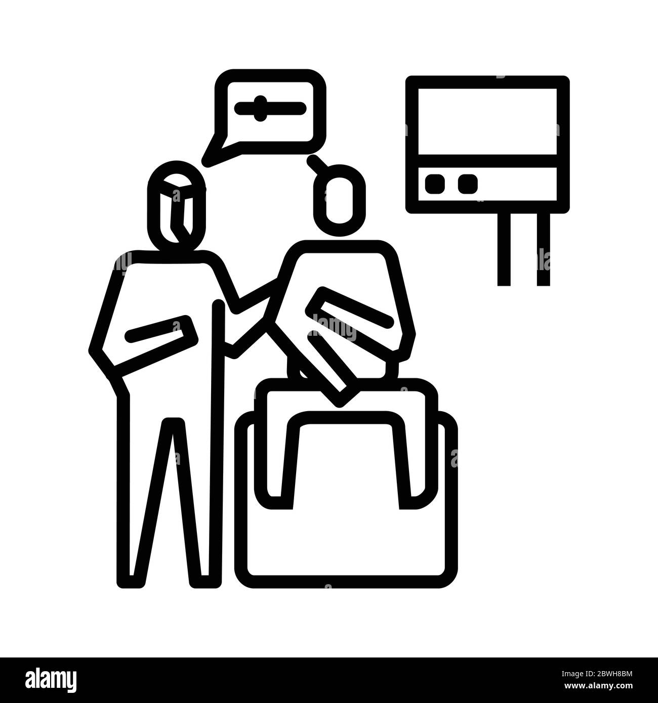 Icona esame di laboratorio continuato. Simbolo di attività o illustrazione per trattare con il virus corona Illustrazione Vettoriale