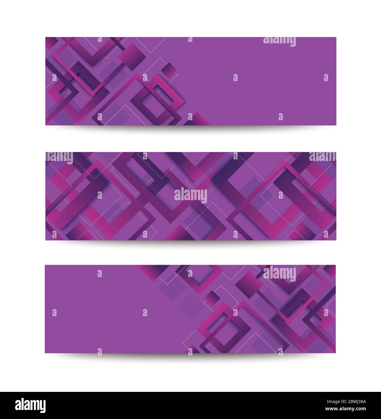 moderno banner a forma di maschera viola quadrato sfumato trendy Foto Stock