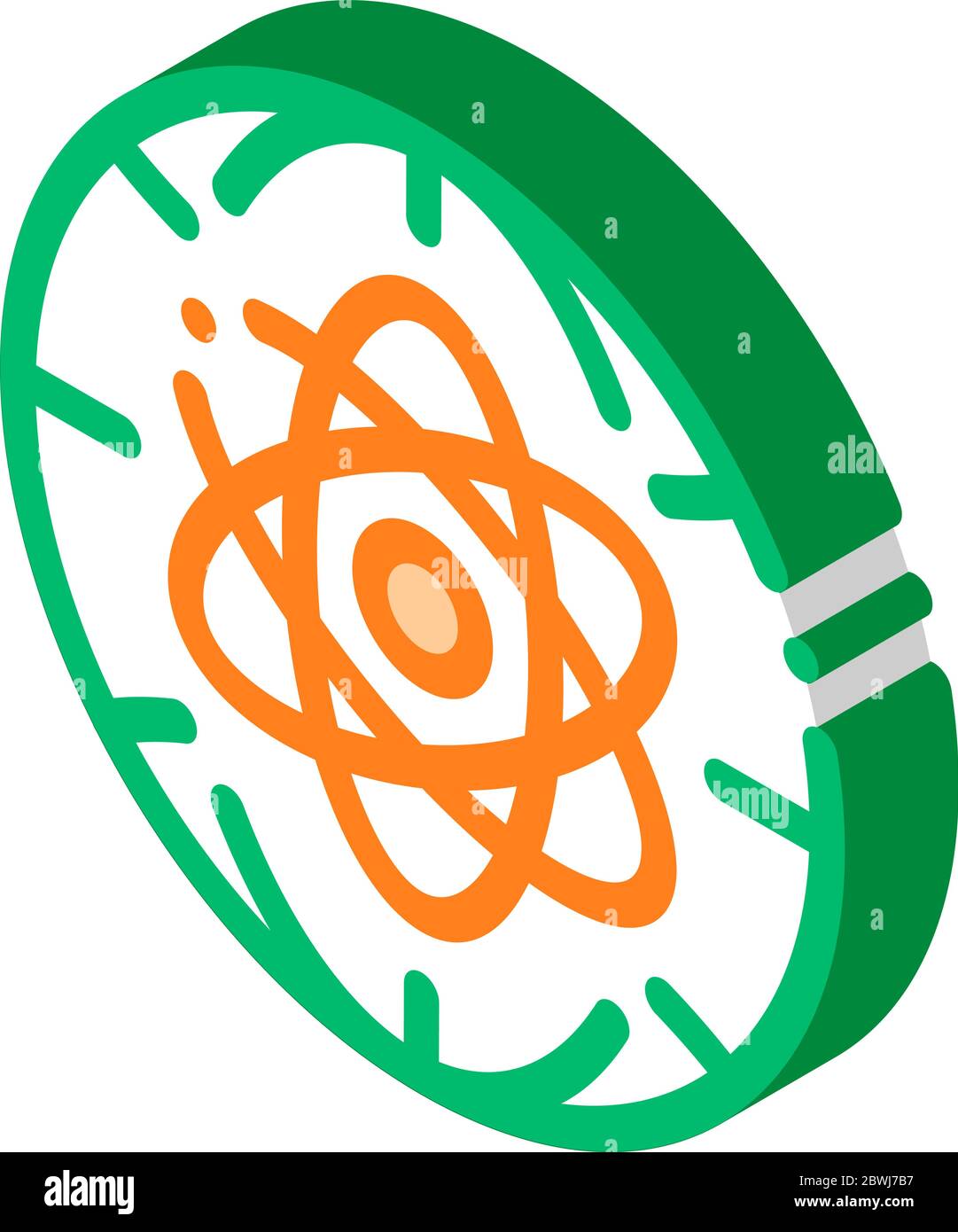 Problema di Atom Planet Earth immagine vettoriale dell'icona isometrica Illustrazione Vettoriale
