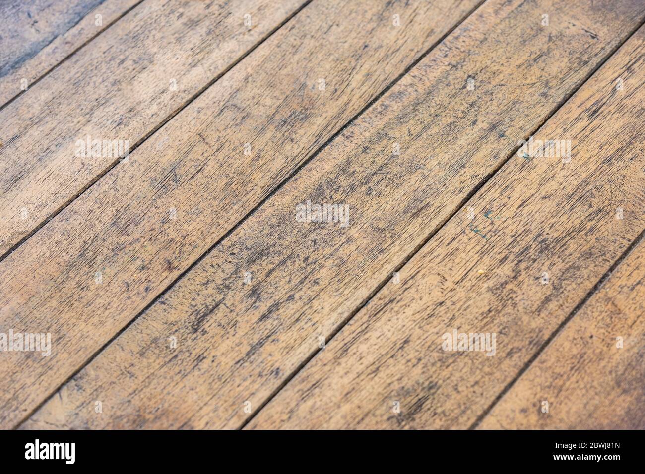 Scrivanie di legno marrone. Tavolo in legno da utilizzare come sfondo o struttura Foto Stock