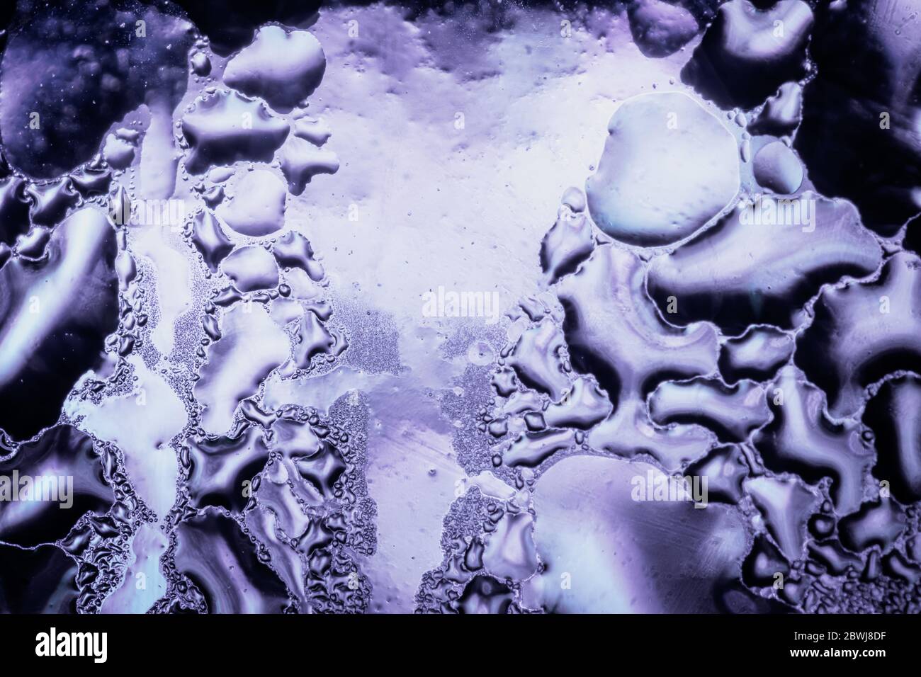 acqua astratta con bolle sfondo grigio blu Foto Stock