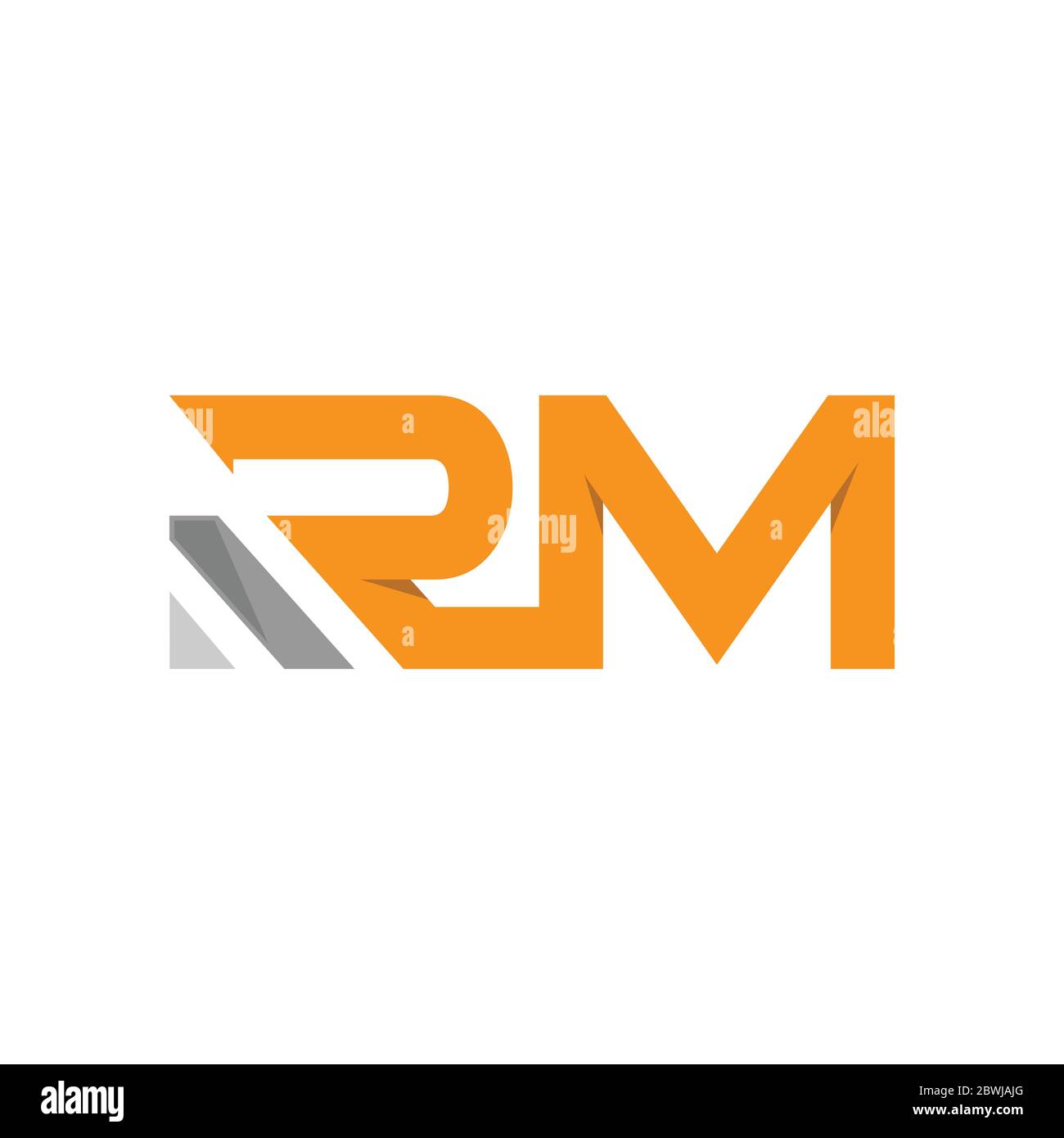 Letter RM Modern typography logo design immagine vettoriale isolato su sfondo bianco Illustrazione Vettoriale