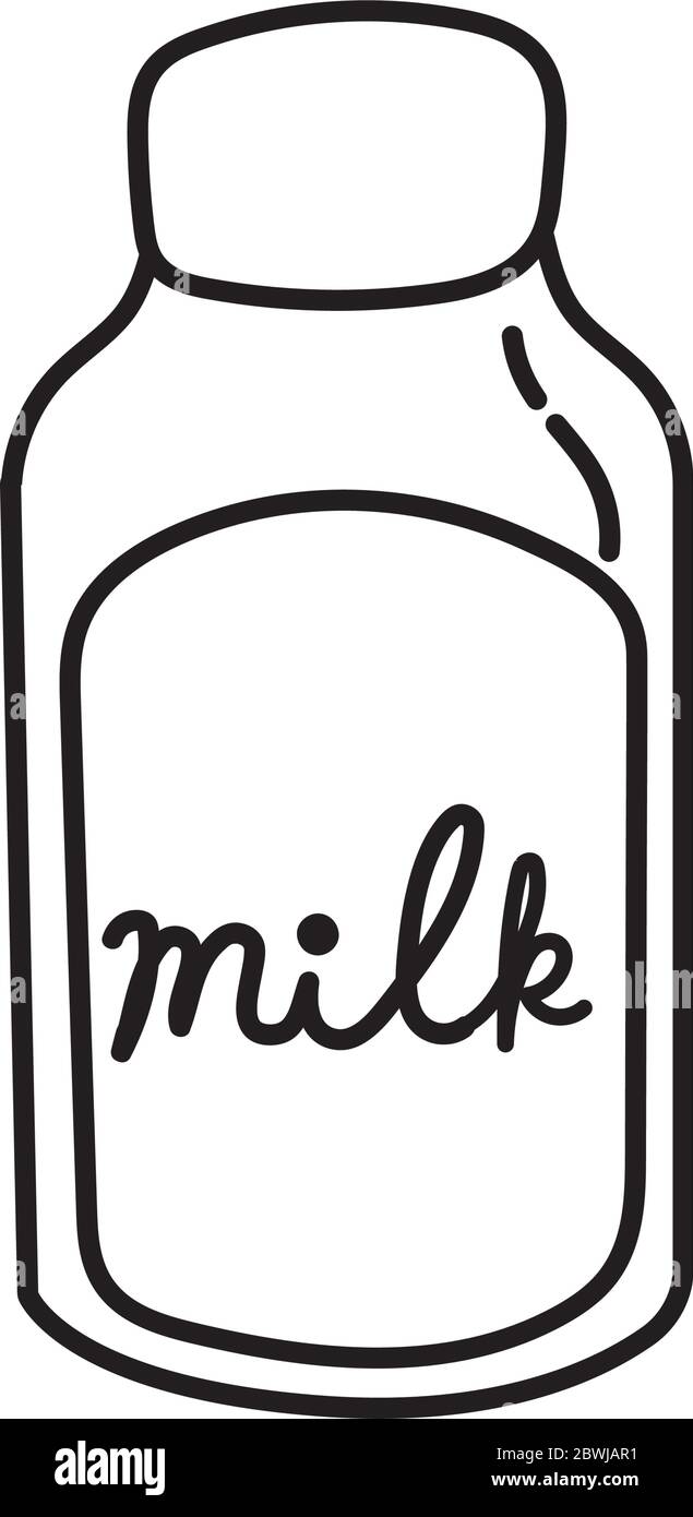 icona del latte in stile linea del vaso Illustrazione Vettoriale