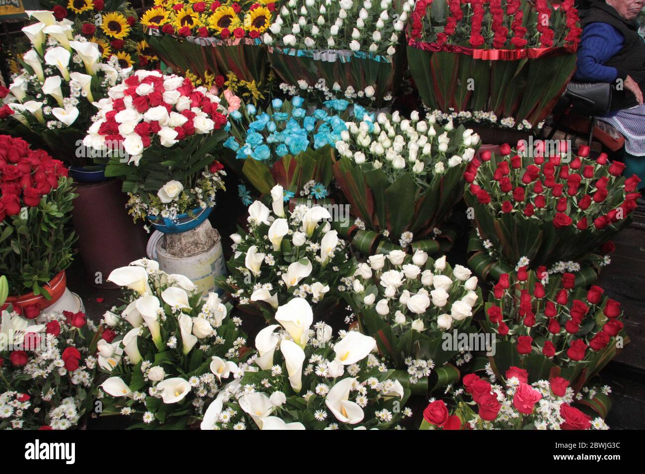 Roses in vendita, Città del Messico Foto Stock