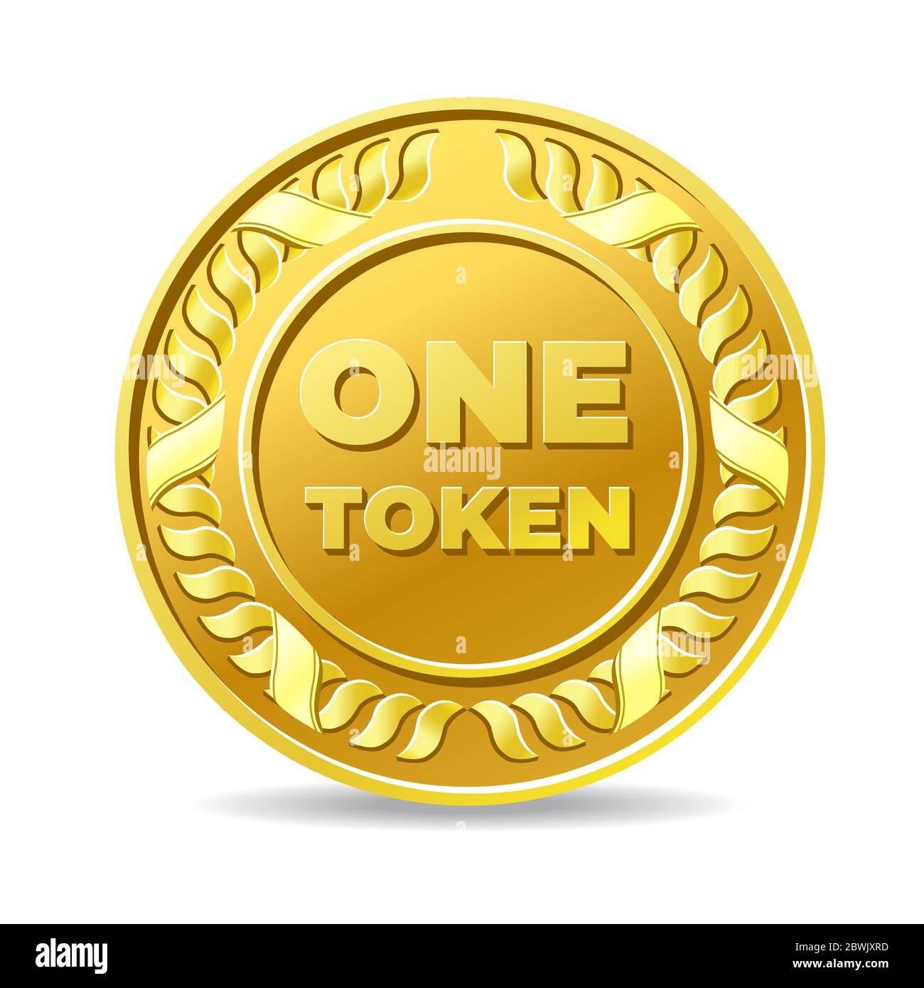 Icona moneta gettone Golden One Illustrazione Vettoriale