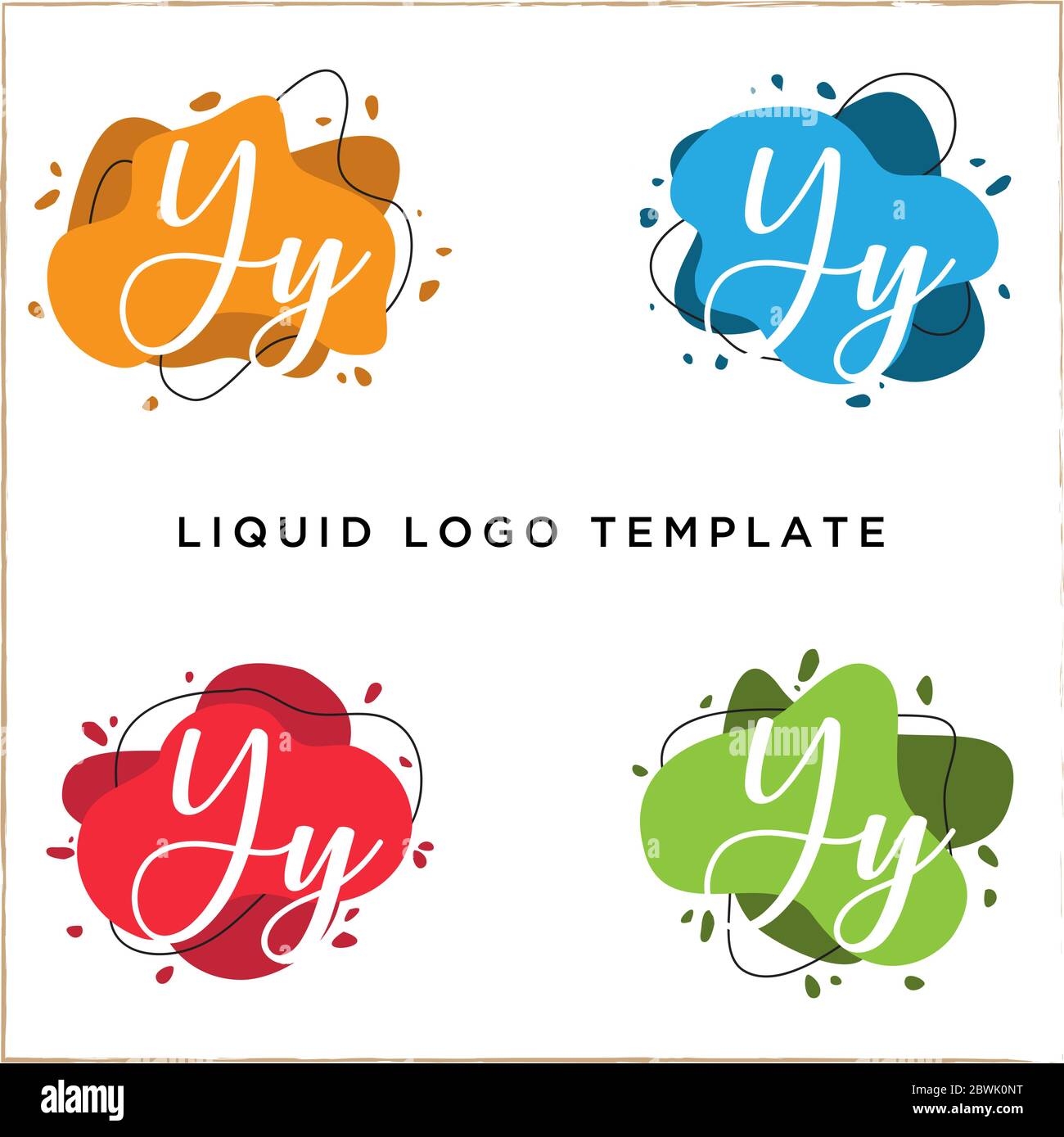 Lettera Y in luquid colore logo disegno, creativo astratto logo modello Illustrazione Vettoriale