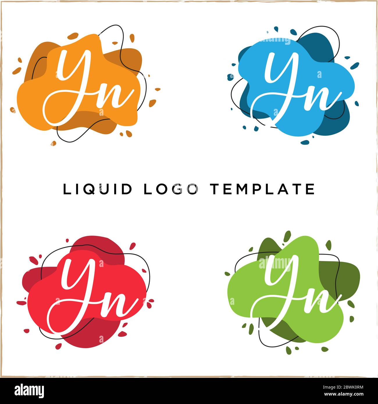 Lettera Y in luquid colore logo disegno, creativo astratto logo modello Illustrazione Vettoriale