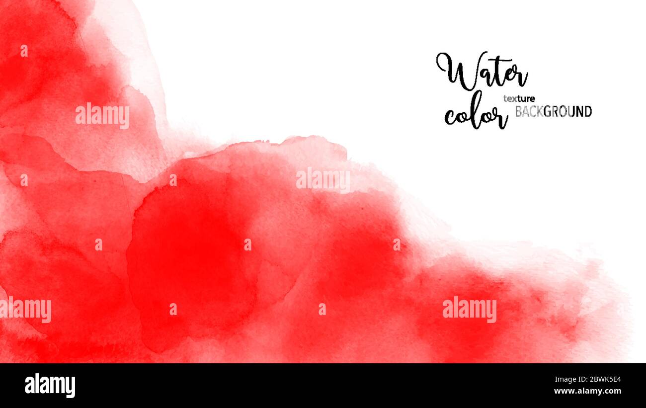 Astratto dipinto a mano rosso acquerello per sfondo. Colorazione vettore artistico utilizzato come elemento nel disegno decorativo di brochure, poster, scheda Illustrazione Vettoriale