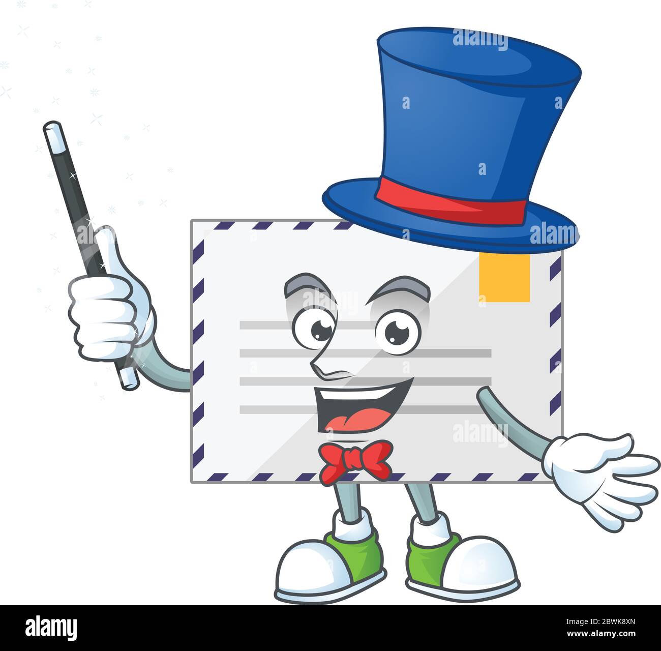 Lettera di talento stile mascotte cartoon mago Illustrazione Vettoriale