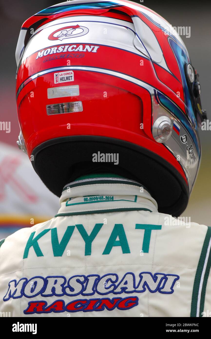 Daniil Kvyat, visto qui nella sua carriera karting, Kvyat, è un pilota russo di Formula uno che attualmente guida per la scuderia AlphaTauri. Foto Stock