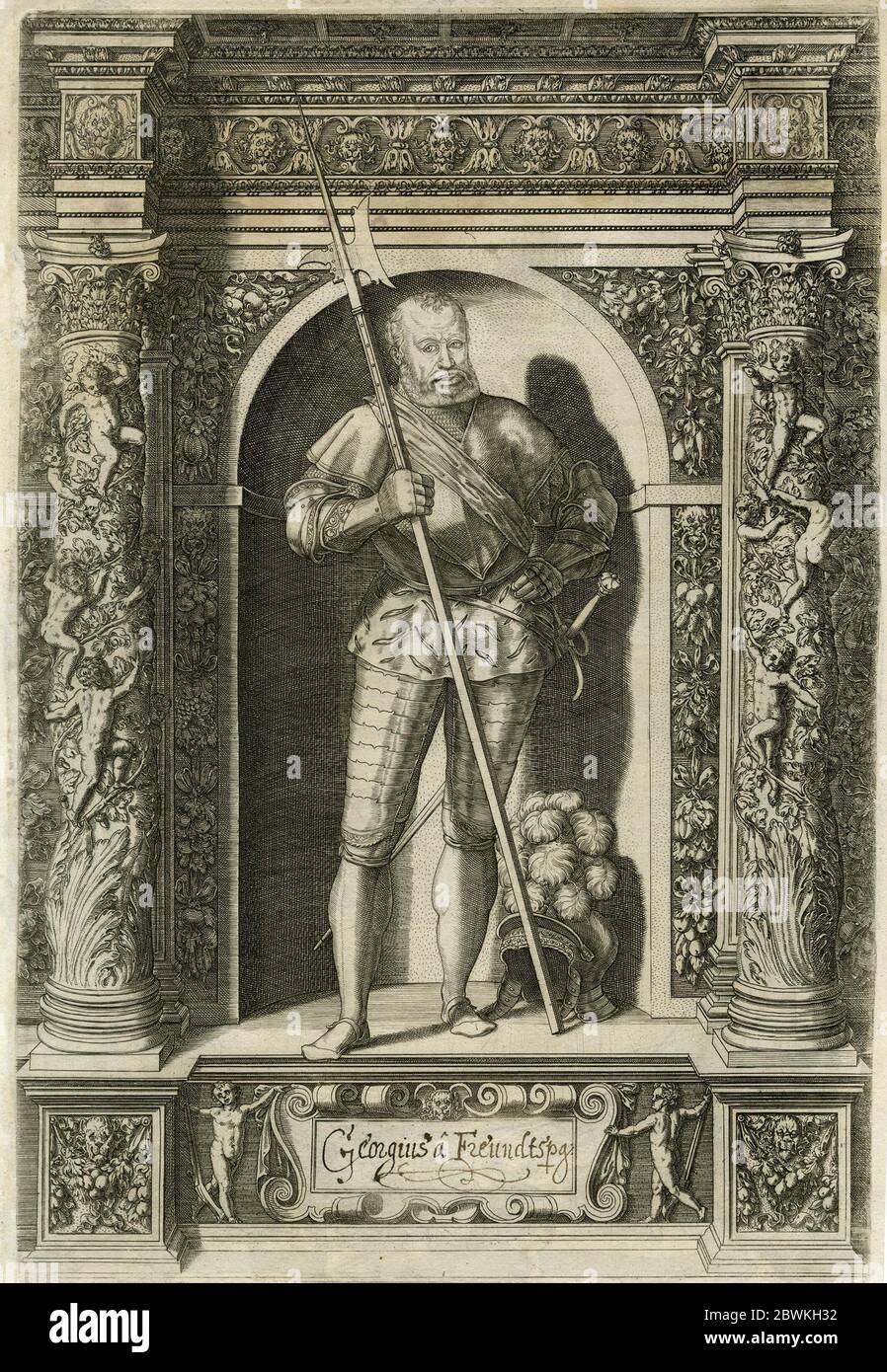 Ritratto di Georg von Frundsberg (1473-1528), militare tedesco e leader di Landsknecht al servizio del Sacro Romano Impero e della Casa Imperiale degli Asburgo. Foto Stock