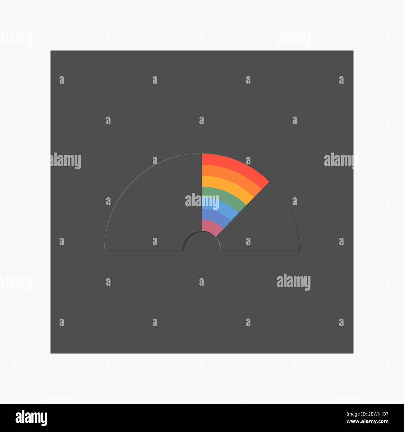 Nero arcobaleno stile piatto su sfondo nero Illustrazione Vettoriale