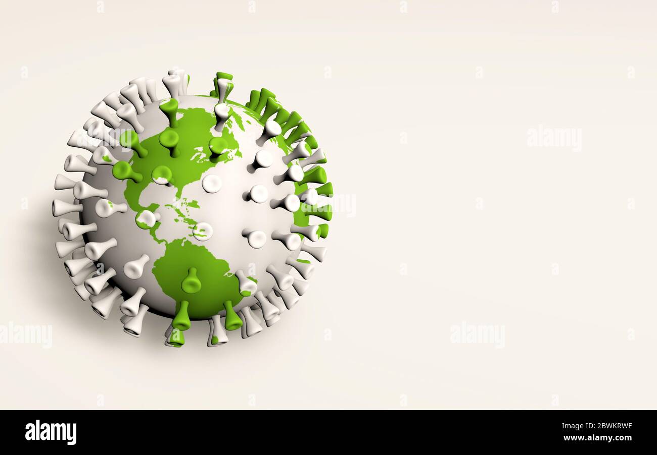 COVID-19 infezione diseasare America Terra 3D concetto verde isolato Foto Stock