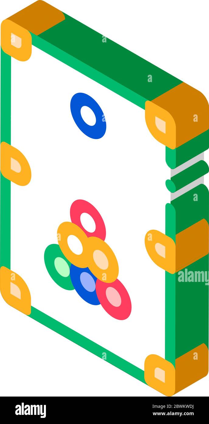 Gioco interattivo icona isometrica Biliardo illustrazione vettoriale Illustrazione Vettoriale