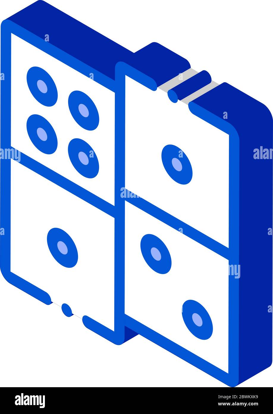 Gioco interattivo dei ragazzi Dominoes icona isometrica illustrazione vettoriale Illustrazione Vettoriale