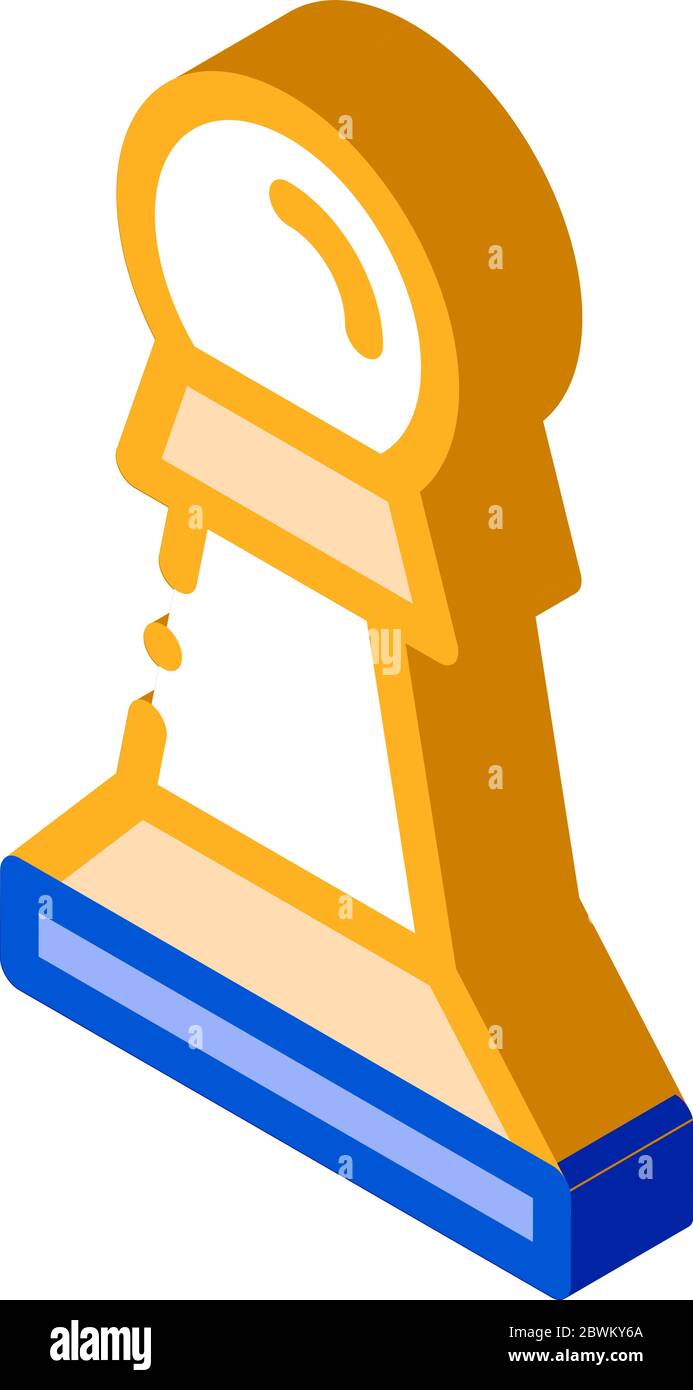 Gioco interattivo dei bambini Scacchi icona isometrica illustrazione vettoriale Illustrazione Vettoriale