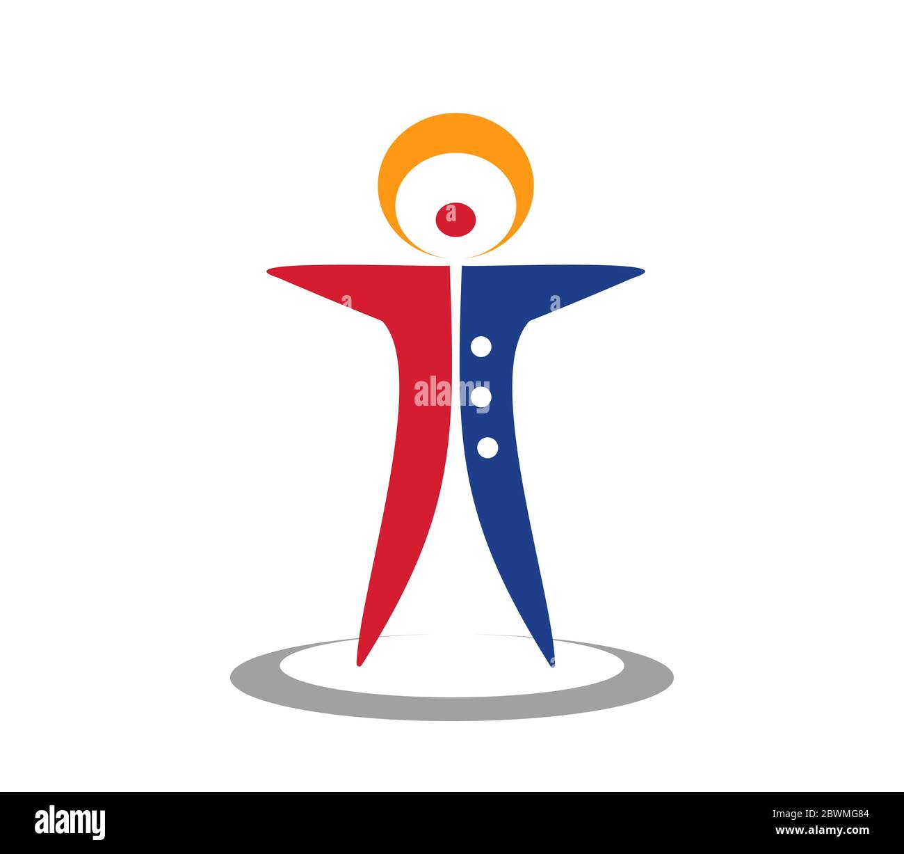il classico clown circo, logo Illustrazione Vettoriale