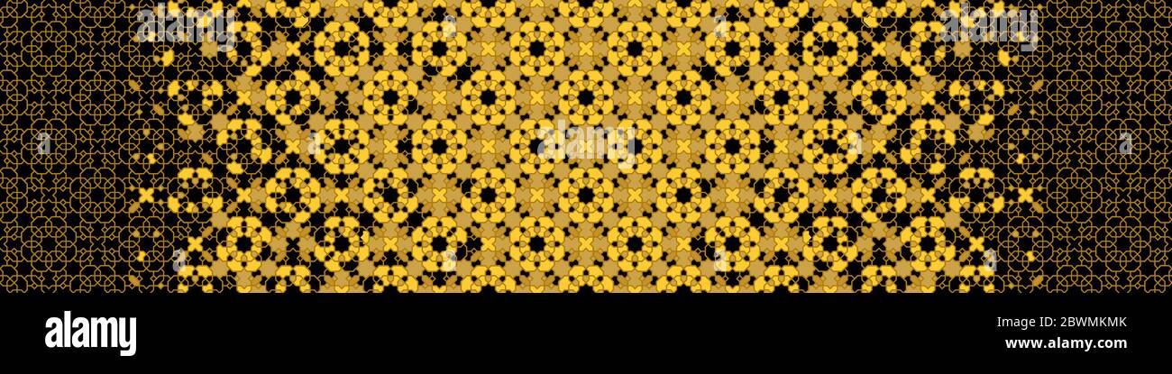 Vettore oro e nero ricco, lusso, motivo premium. Vettore mosaico arabesco modello vettoriale senza giunture. Texture di mezzitoni geometrica con riquadro Illustrazione Vettoriale
