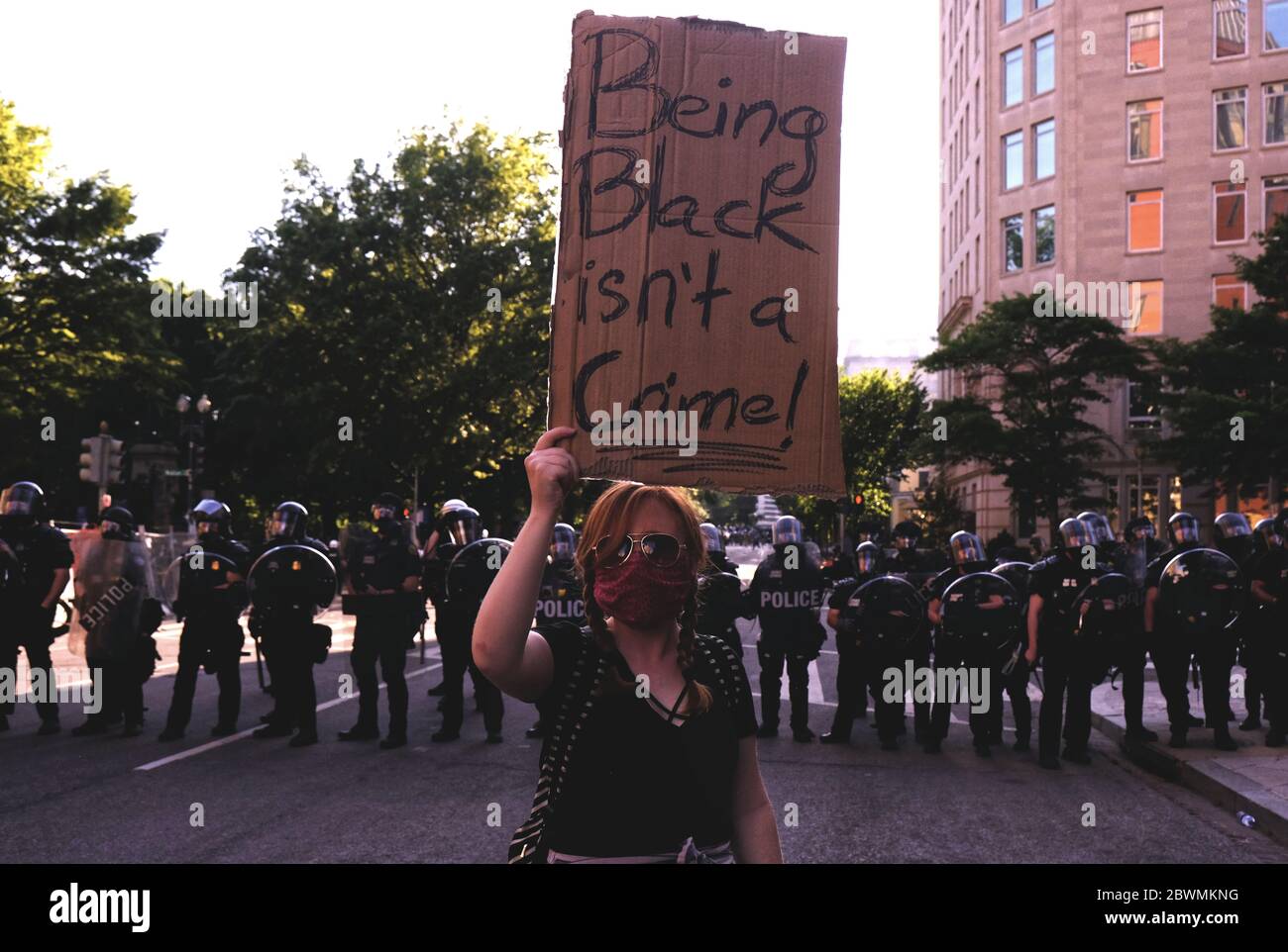 Le vite nere sono la protesta per la morte di George Floyd a Washington, D.C. Foto Stock