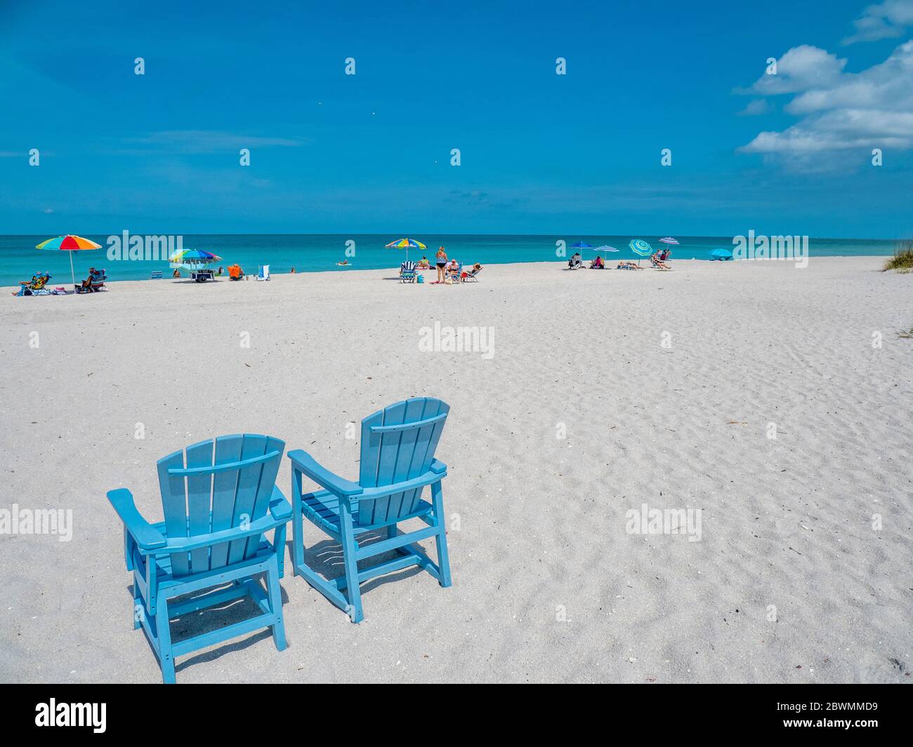 Gulf of Mexico Beach di fronte al South Beach Bar and Grill sull'isola di Gasparilla a Boca Grande Florida negli Stati Uniti Foto Stock
